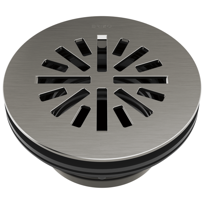 BRIZO 4" Prefab Round Shower Drain — Luxe Steel
