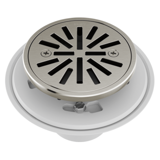BRIZO 4" Tile-In Round Shower Drain — Brushed Nickel