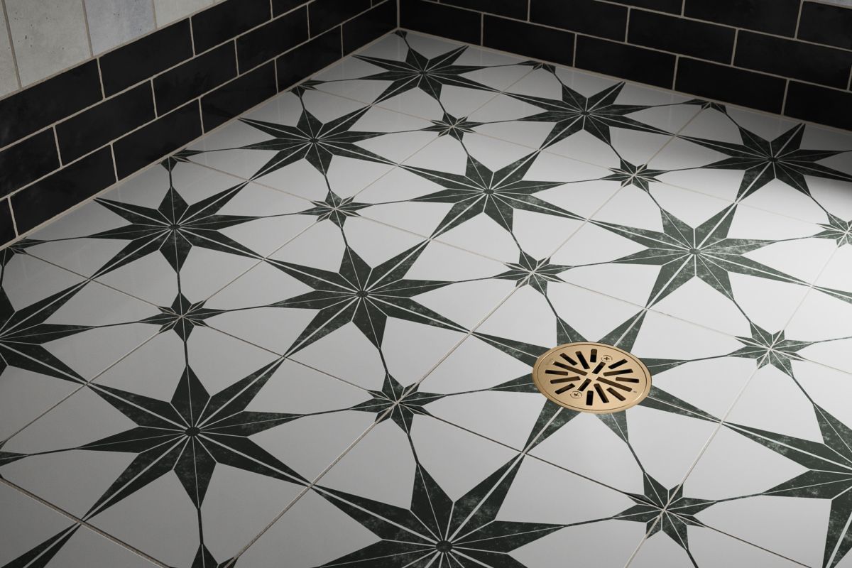 BRIZO 4" Tile-In Round Shower Drain — Luxe Gold