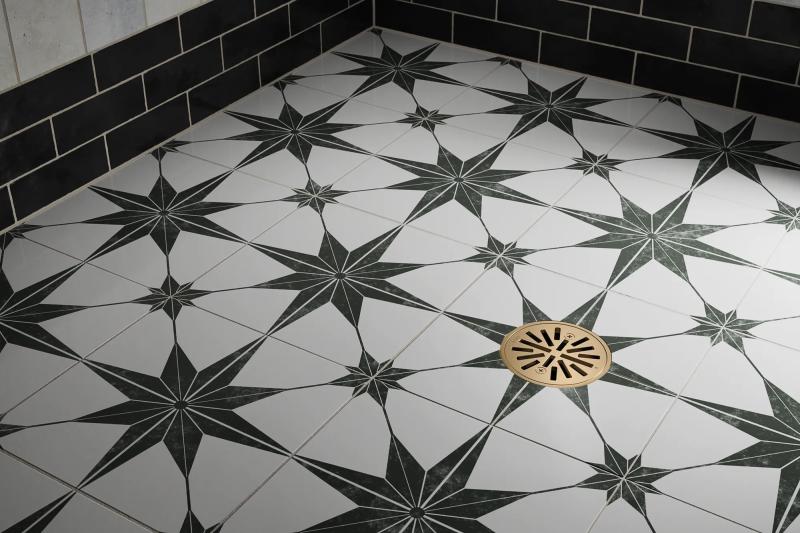 BRIZO 4" Tile-In Round Shower Drain — Luxe Gold