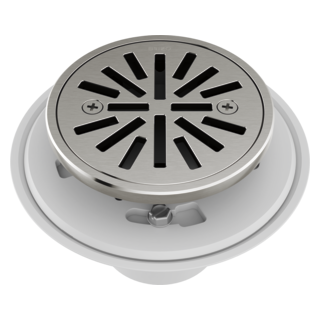 BRIZO 4" Tile-In Round Shower Drain — Luxe Nickel