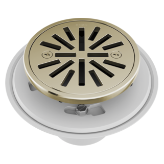 BRIZO 4" Tile-In Round Shower Drain — Polished Nickel