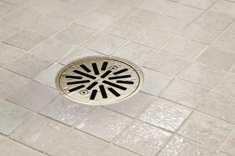 BRIZO 4" Tile-In Round Shower Drain — Polished Nickel