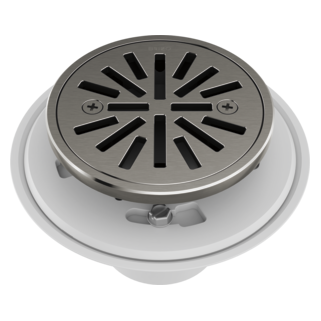 BRIZO 4" Tile-In Round Shower Drain — Luxe Steel