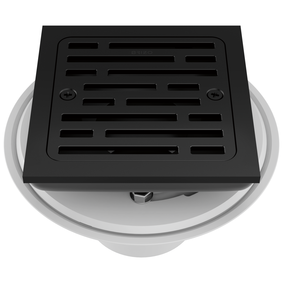 BRIZO 4" Tile-In Square Shower Drain — Matte Black