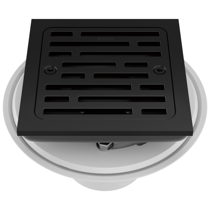 BRIZO 4" Tile-In Square Shower Drain — Matte Black