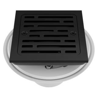 BRIZO 4" Tile-In Square Shower Drain — Matte Black