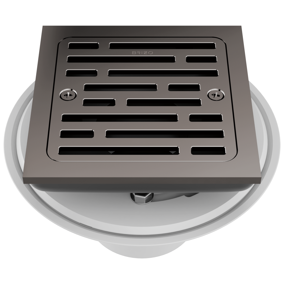 BRIZO 4" Tile-In Square Shower Drain — Brilliance Black Onyx