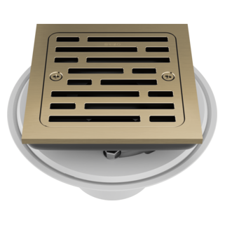 BRIZO 4" Tile-In Square Shower Drain — Luxe Gold