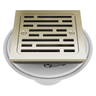 BRIZO 4" Tile-In Square Shower Drain — Polished Nickel