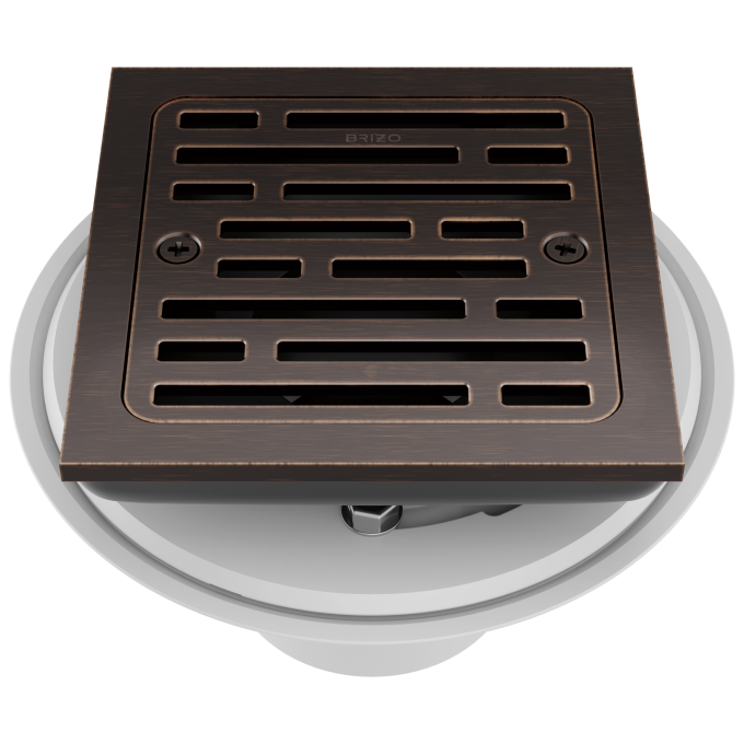 BRIZO 4" Tile-In Square Shower Drain — Venetian Bronze