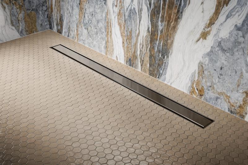 BRIZO 24" Reversible Linear Shower Drain — Brilliance Black Onyx