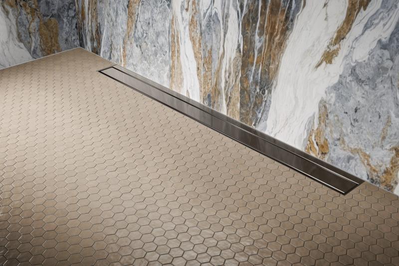 BRIZO 24" Linear Shower Drain Wall Trim — Brilliance Black Onyx