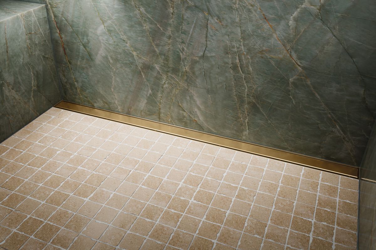 BRIZO 48" Reversible Linear Shower Drain — Luxe Gold