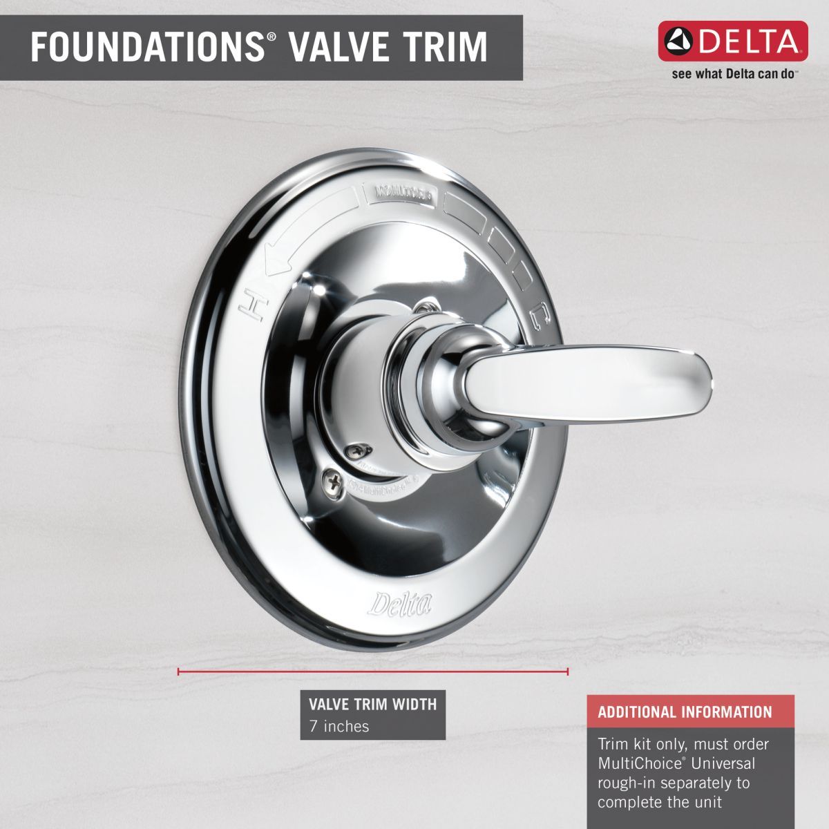 DELTA Foundations Monitor 13 Series Valve Only Trim — Chrome