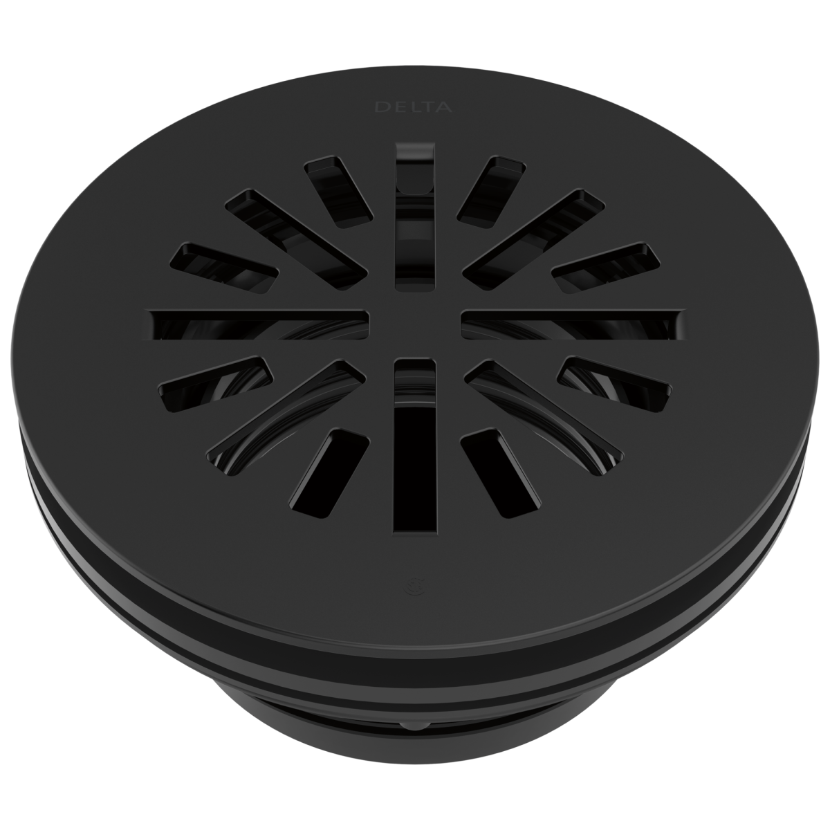 DELTA 4" Prefab Round Shower Drain — Matte Black