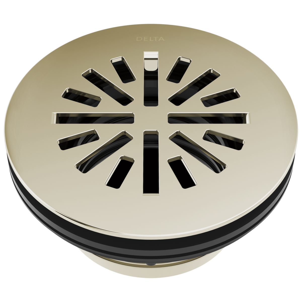 DELTA 4" Prefab Round Shower Drain — Polished Nickel