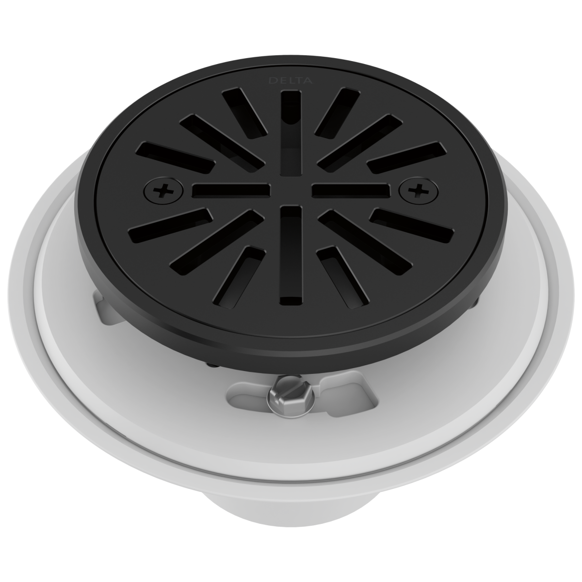 DELTA 4" Tile-In Round Shower Drain — Matte Black