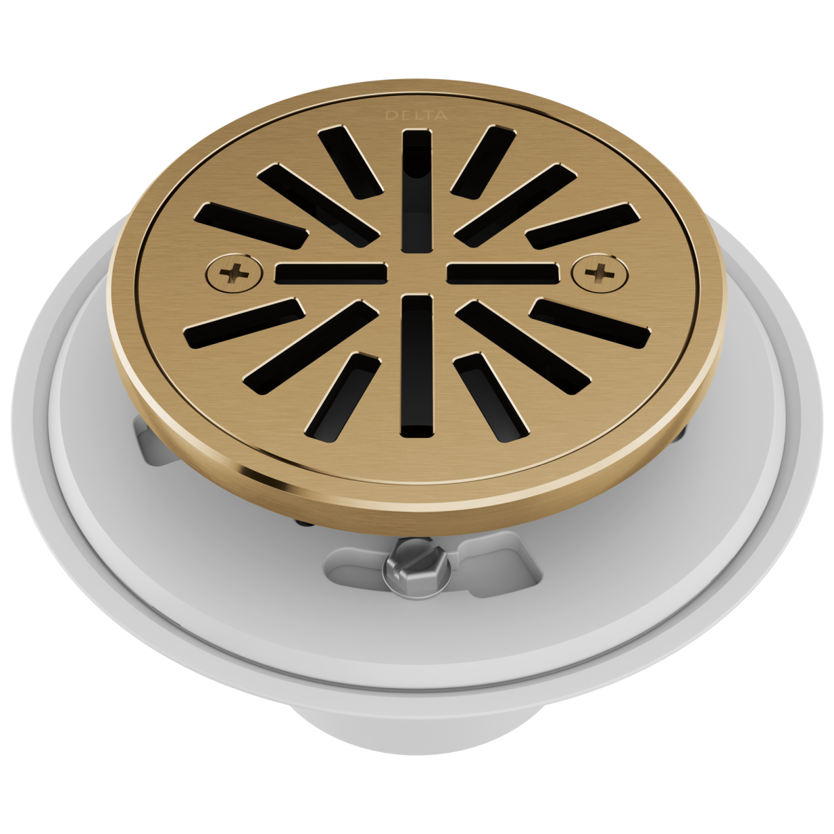 DELTA 4" Tile-In Round Shower Drain — Champagne Bronze