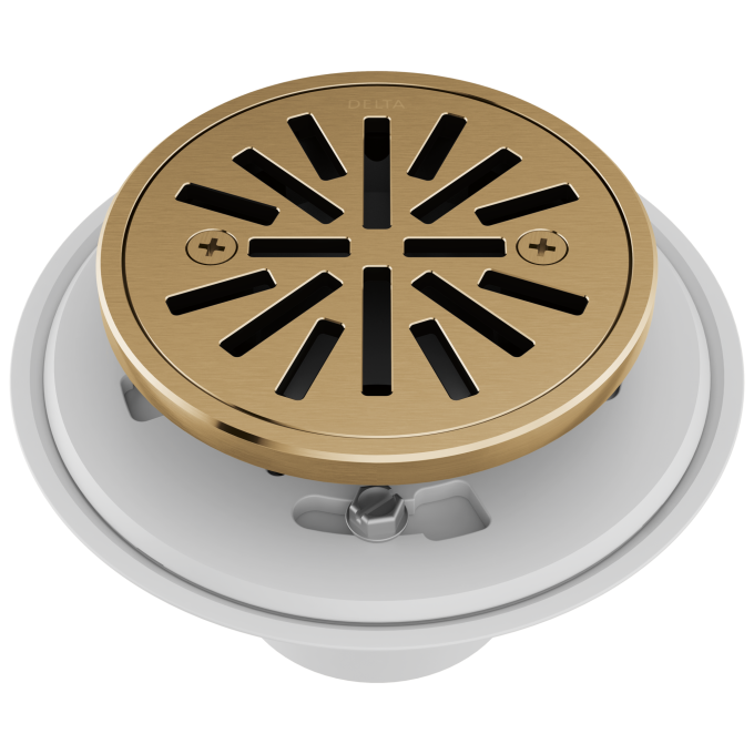 DELTA 4" Tile-In Round Shower Drain — Champagne Bronze