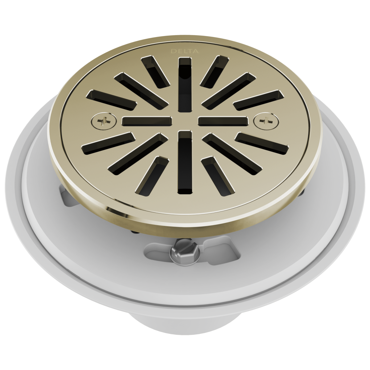 DELTA 4" Tile-In Round Shower Drain — Polished Nickel