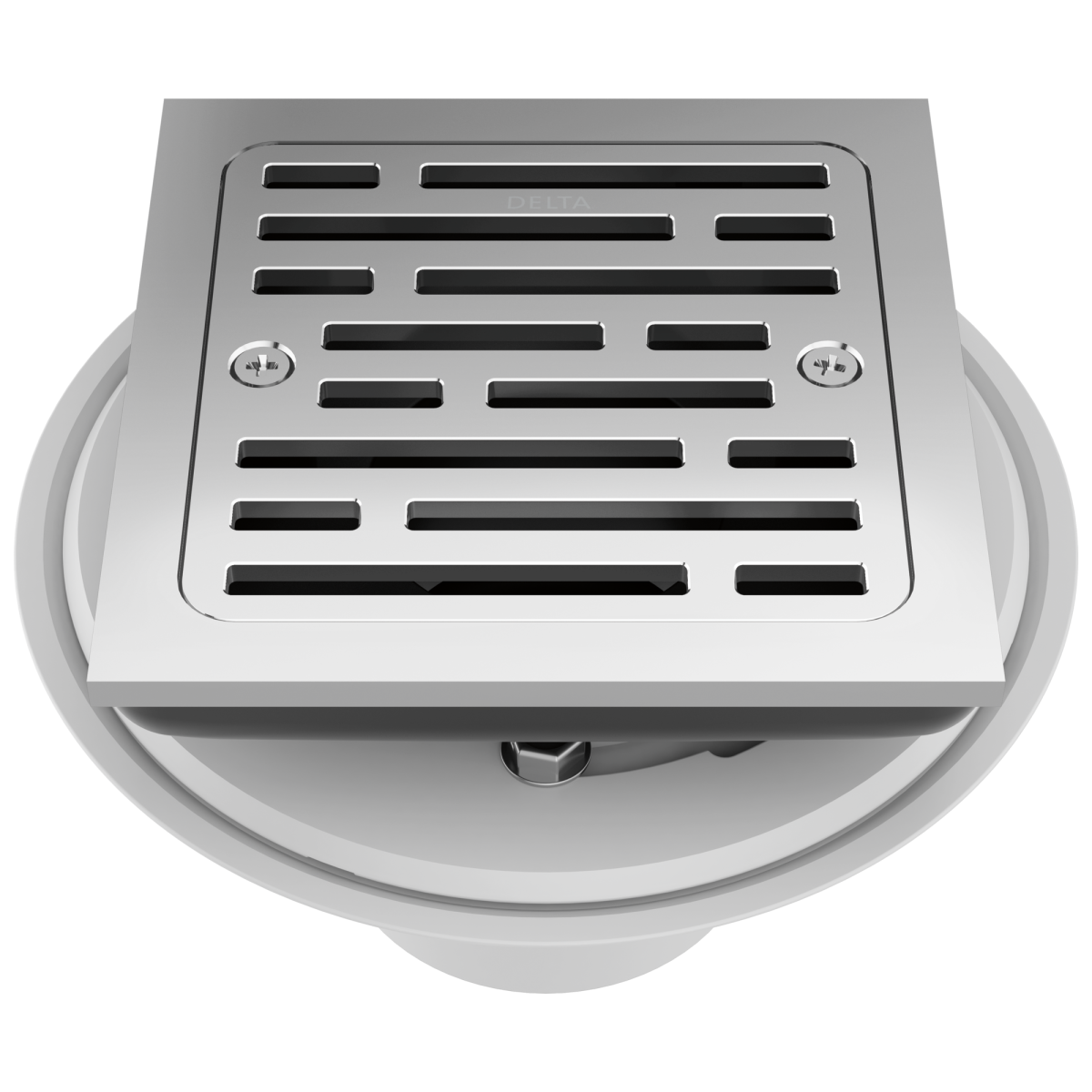 DELTA 4" Tile-In Square Shower Drain — Chrome