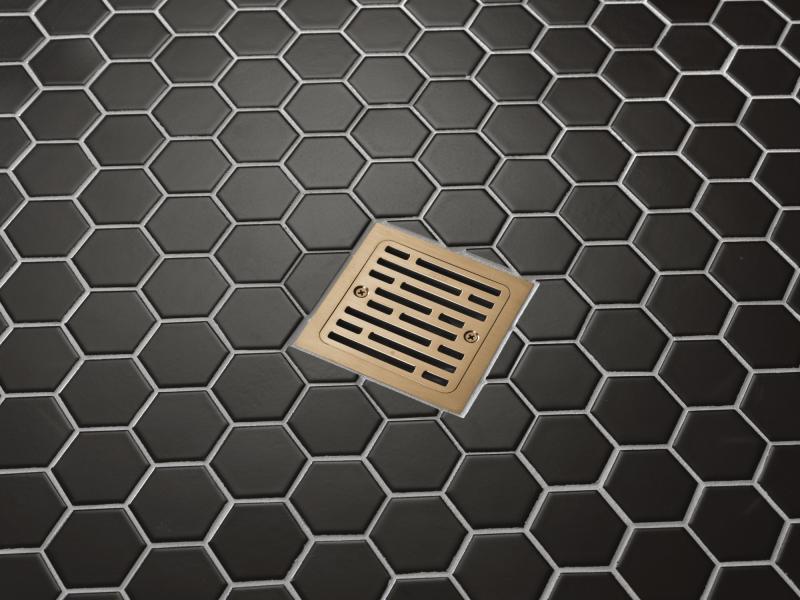 DELTA 4" Tile-In Square Shower Drain — Champagne Bronze