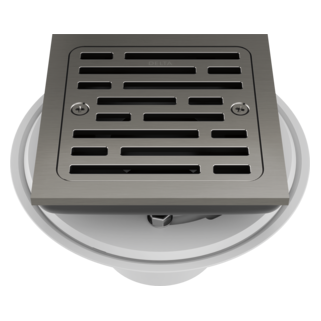 DELTA 4" Tile-In Square Shower Drain — Black Stainless