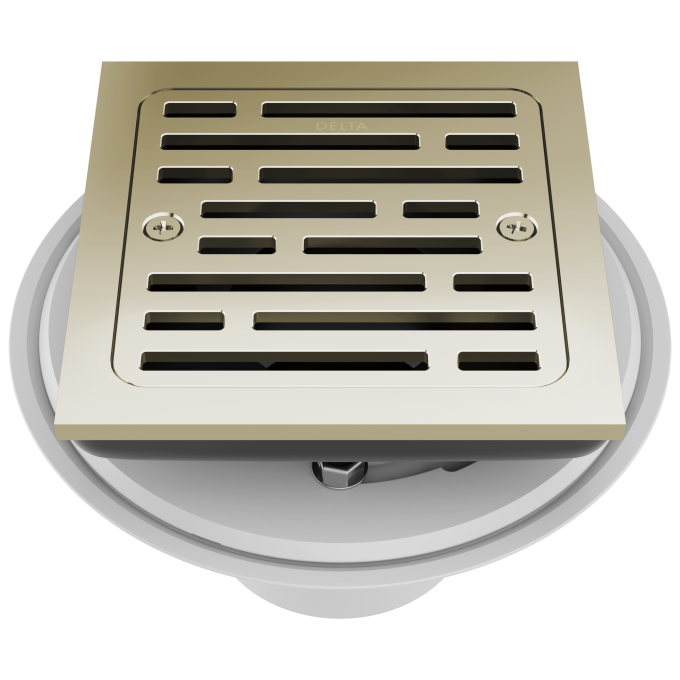 DELTA 4" Tile-In Square Shower Drain — Polished Nickel