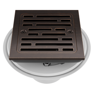 DELTA 4" Tile-In Square Shower Drain — Venetian Bronze