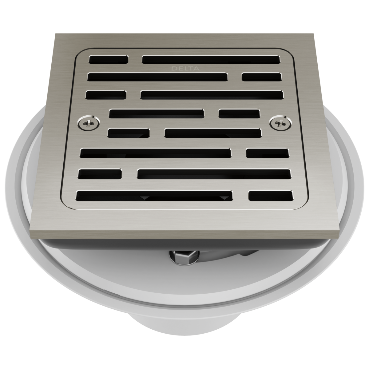 DELTA 4" Tile-In Square Shower Drain — Stainless
