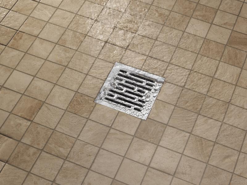 DELTA 4" Tile-In Square Shower Drain — Chrome