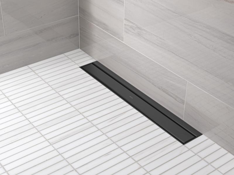 DELTA 24" Linear Shower Drain Wall Edge — Matte Black
