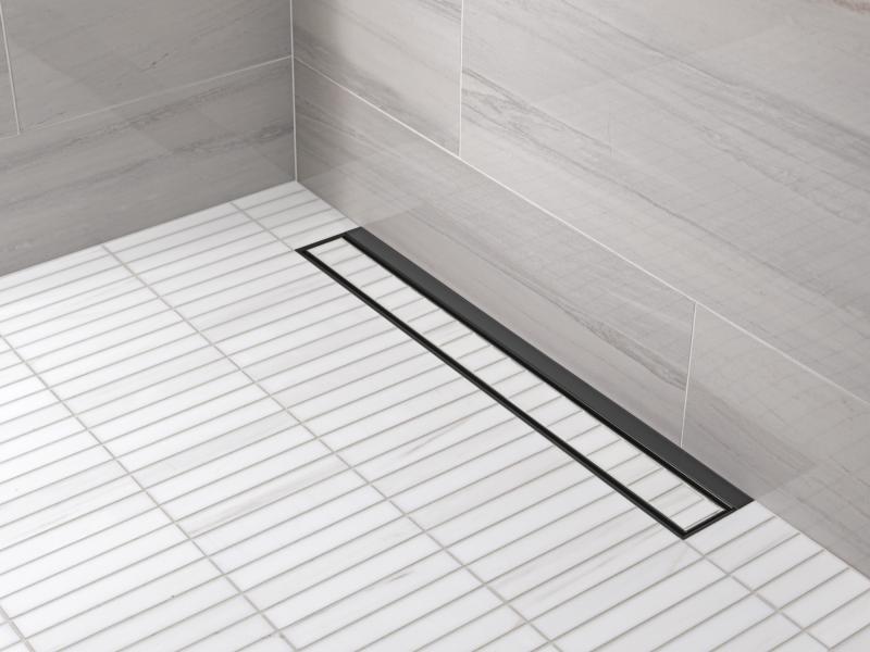 DELTA 24" Linear Shower Drain Wall Edge — Matte Black