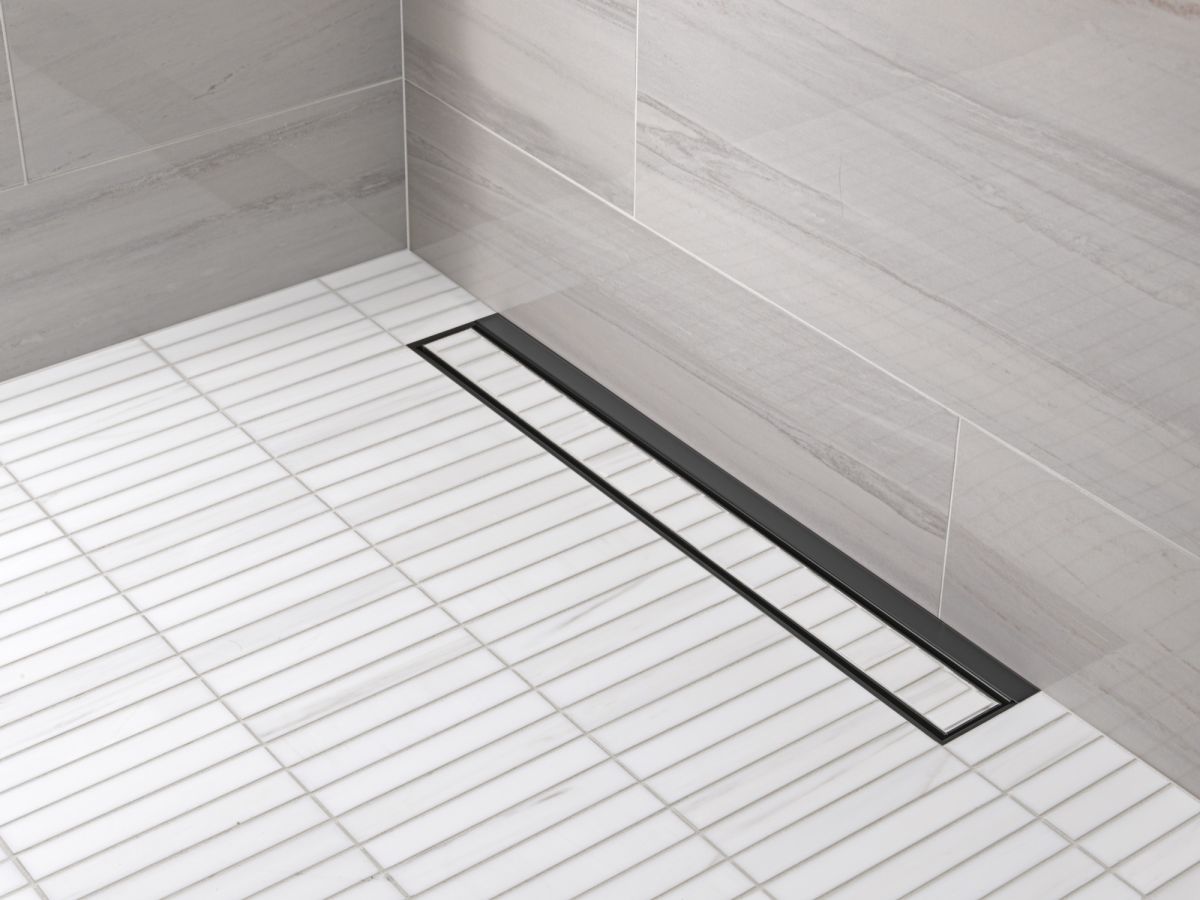 DELTA 24" Reversible Linear Shower Drain Trim — Matte Black