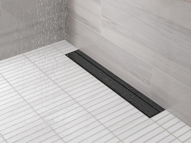 DELTA 24" Linear Shower Drain Wall Edge — Matte Black