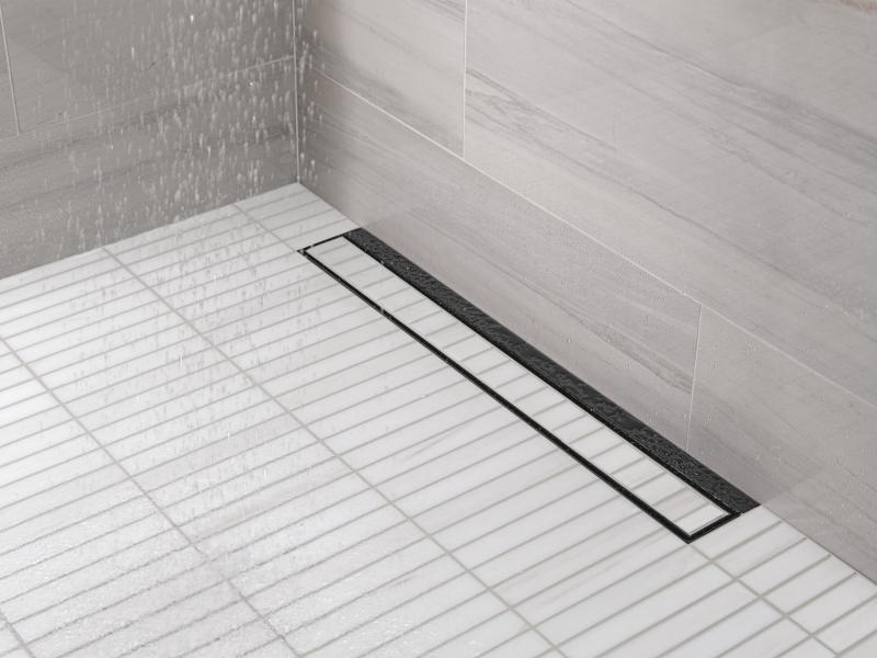 DELTA 24" Linear Shower Drain Wall Edge — Matte Black