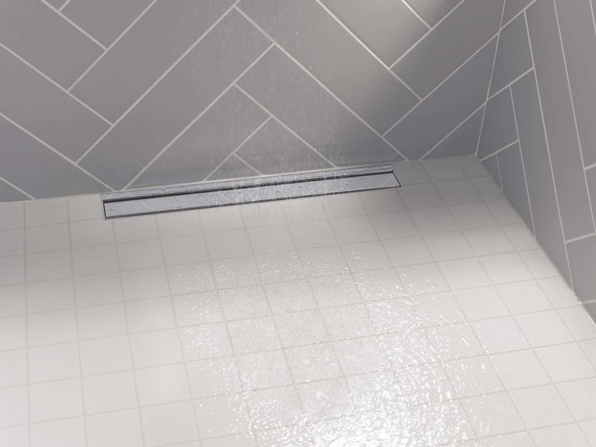 DELTA 24" Linear Shower Drain Wall Edge — Chrome