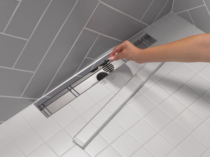DELTA 24" Reversible Linear Shower Drain Trim — Chrome