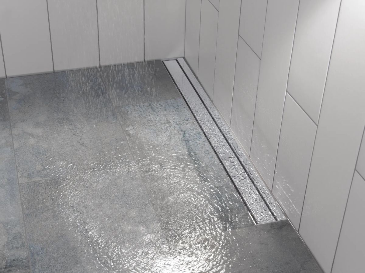 DELTA 36" Linear Shower Drain Wall Edge — Chrome