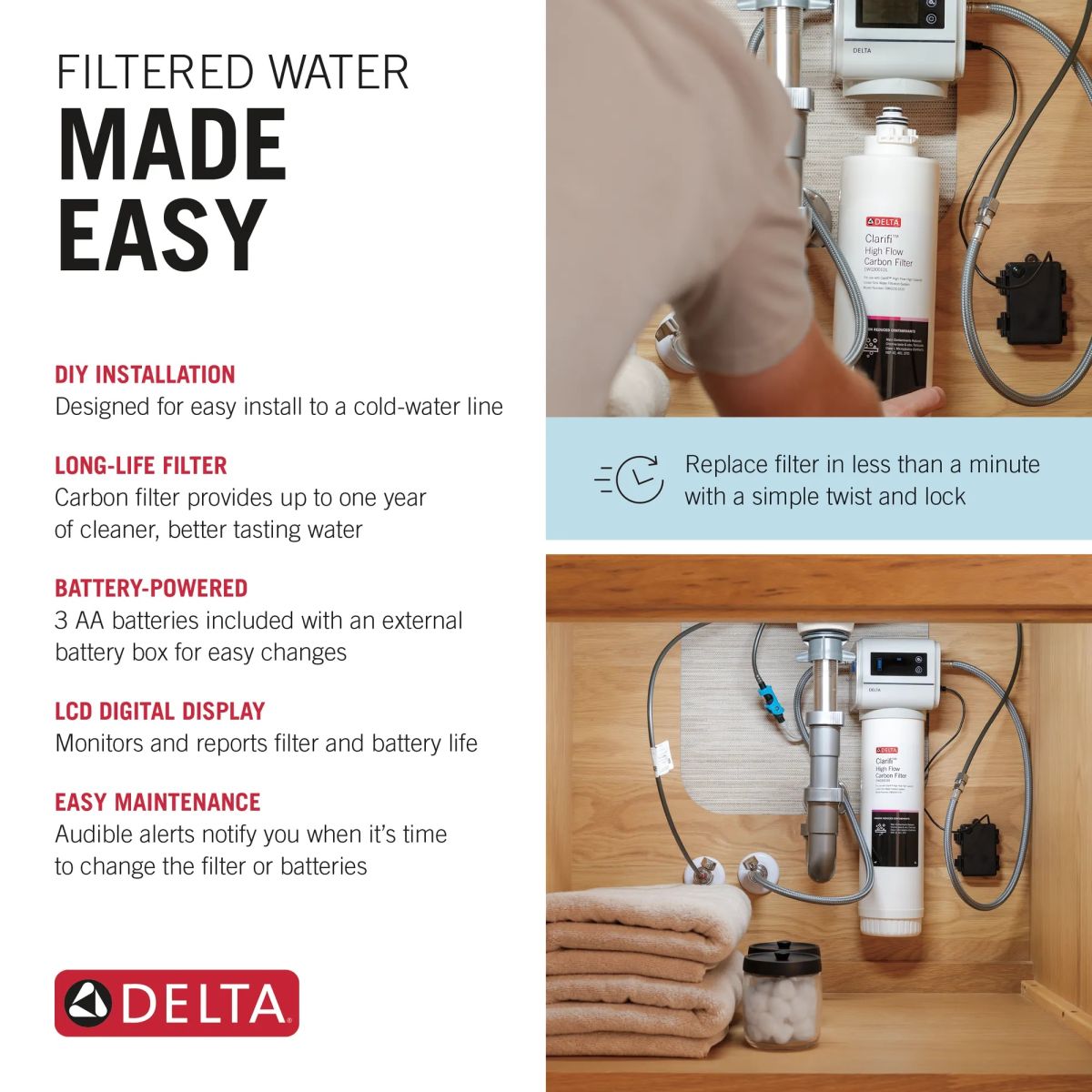 DELTA Clarifi High Flow High Capacity Under Sink Water Filtration System — Not Applicable