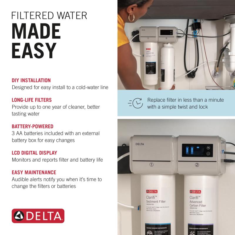 DELTA Clarifi 2-Stage Under Sink Advanced Water Filtration System — Not Applicable
