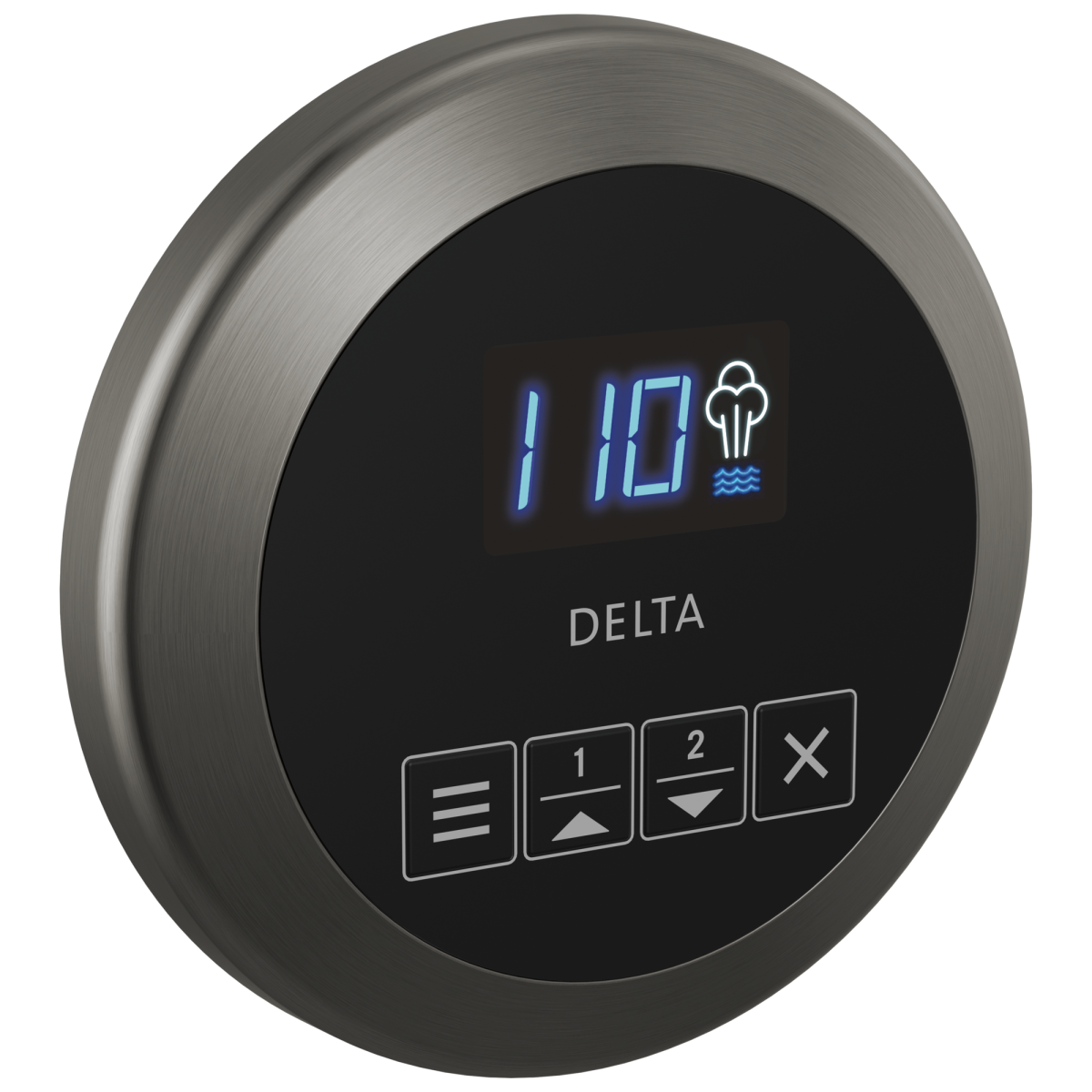 DELTA Universal Showering Components Round Steam Control — Lumicoat® Black Stainless