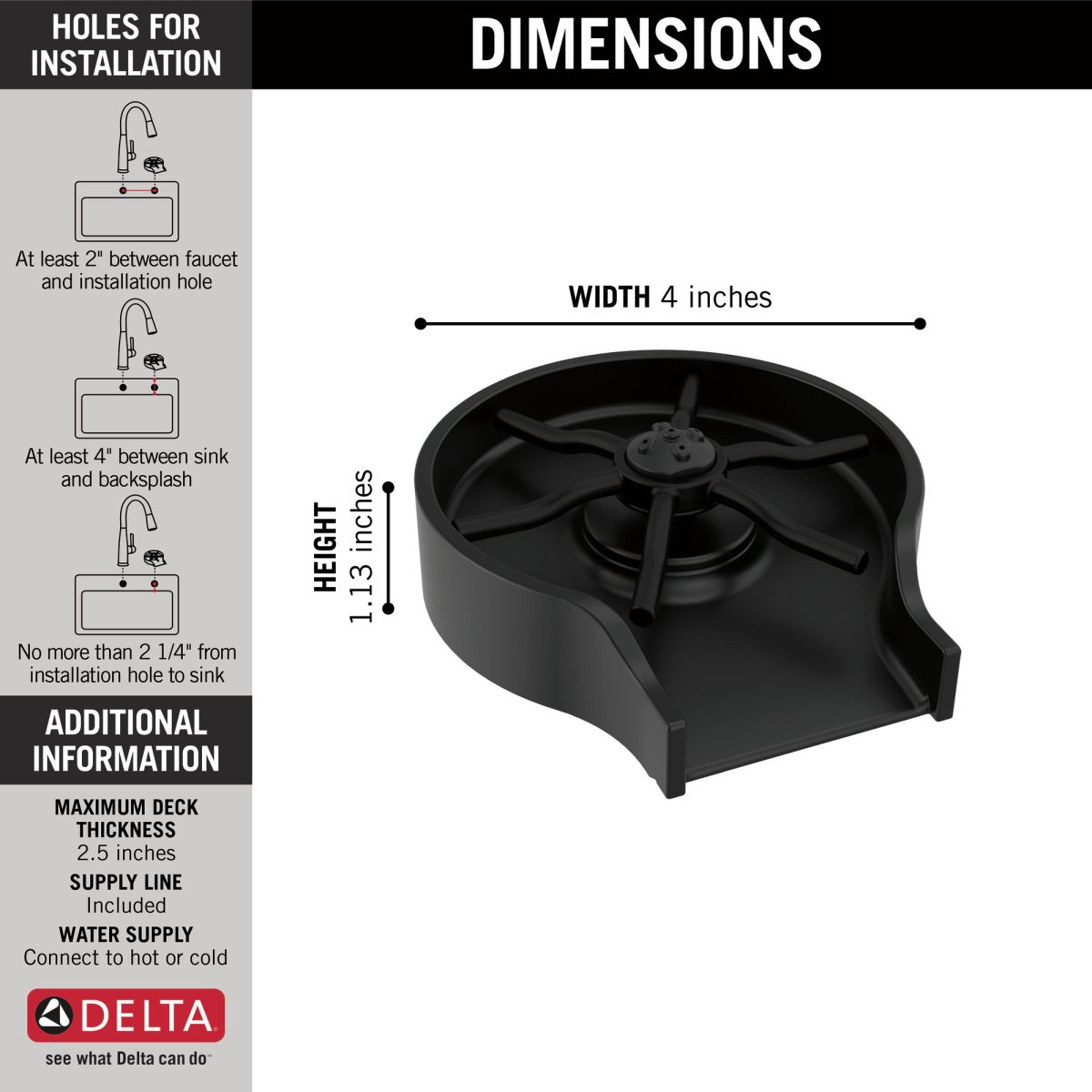 DELTA Other Metal Glass Rinser — Matte Black