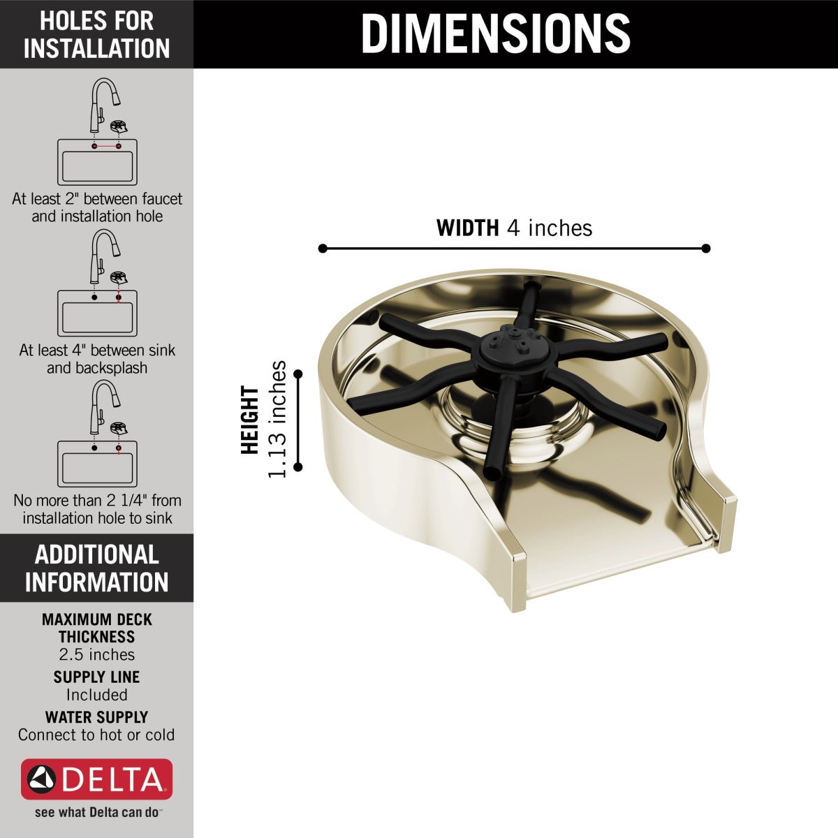 DELTA Other Metal Glass Rinser — Polished Nickel