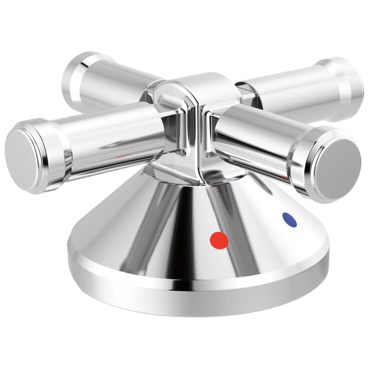DELTA Broderick 3-Hole Roman Tub w/Hand Shower - Handle Kit-Cross — Lumicoat® Chrome