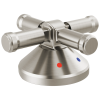 DELTA Broderick 3-Hole Roman Tub w/Hand Shower - Handle Kit-Cross — Lumicoat® Stainless