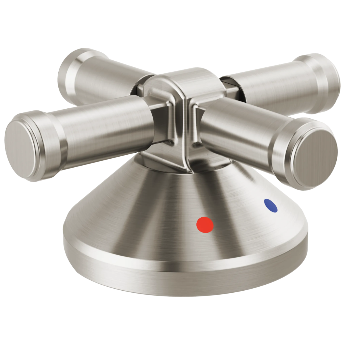 DELTA Broderick 3-Hole Roman Tub w/Hand Shower - Handle Kit-Cross — Lumicoat® Stainless