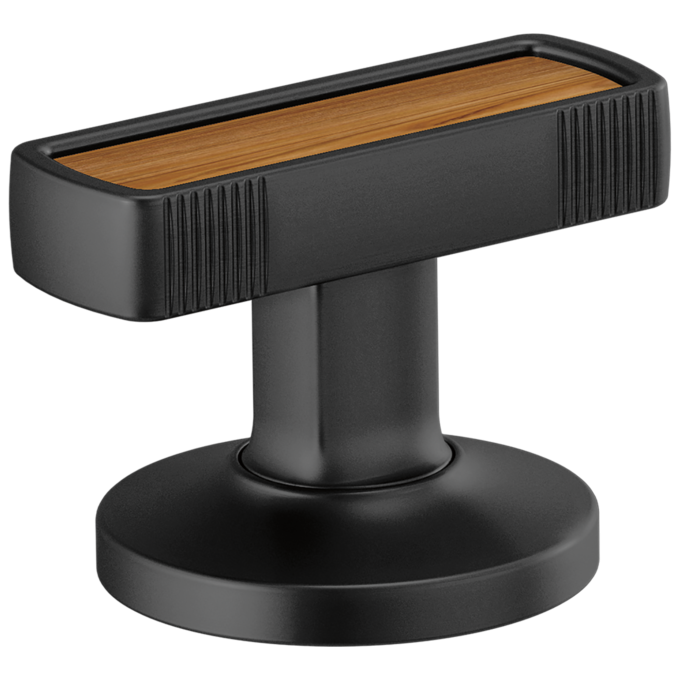 BRIZO Kintsu Widespread Lavatory Handle Kit with Wood Insert — Matte Black