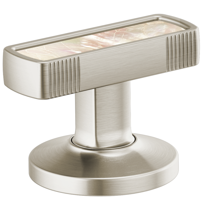 BRIZO Kintsu Widespread Lavatory Knob with Mother of Pearl Inlay Handle Kit — Luxe Nickel